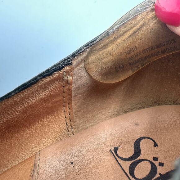 Sofft Pewter Patent Leather Slip On Peep Toe Heels Size 9 - Picture 2 of 9